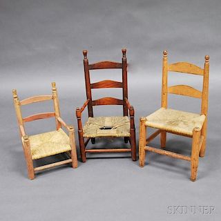 Three Children's Painted Chairs