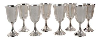 Set of Eight Towle Sterling Goblets