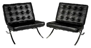 Pair Barcelona Chairs after a Design