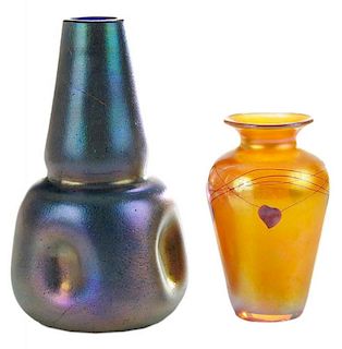 Tiffany Studios Vase and a Loetz Style Vase