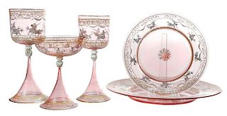 Pink Venetian Glass Table Service