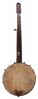 North Carolina Carved and Inlaid Banjo