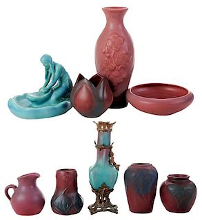 Eight Pieces Van Briggle Art Pottery