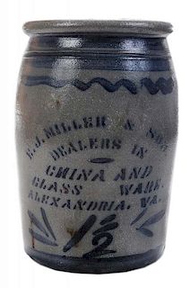 Salt Glaze Stoneware Advertising Jar