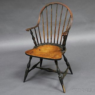 Green-painted Continuous Knuckle-arm Windsor Chair