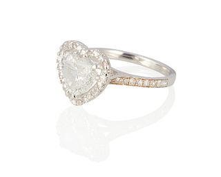 A diamond heart ring
