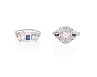 Two late Art Deco rings
