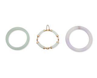 Three jade bracelets