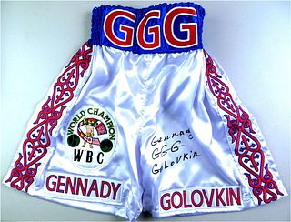 Gennady Golovkin Signed Boxing Trunks Triple G GGG (JSA COA)
