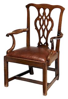 Chippendale Mahogany Open-Arm Chair