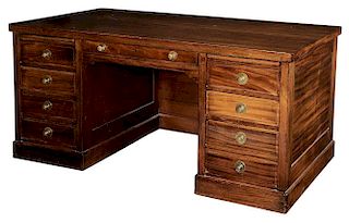 Regency Style Figured Mahogany Desk