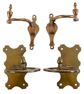 Two Pairs Brass and Bell Metal Jamb