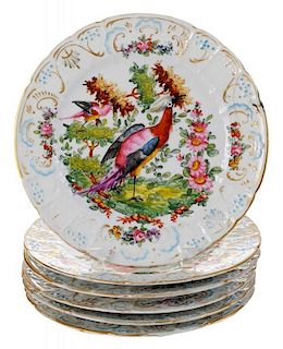 Set of Six Chelsea Bird Plates