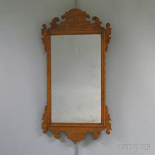 Chippendale Tiger Maple Scroll-frame Mirror