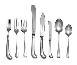 An English Silver-Plate Flatware Service, Robert Ensko Inc., 20th Century, comprising: 12 dinner knives 6 dinner forks 15 lunche