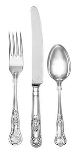 * An English Silver-Plate Flatware Service, B.S. Ltd., Sheffield, 20th Century, Kings pattern, comprising: 6 vegetable serving s