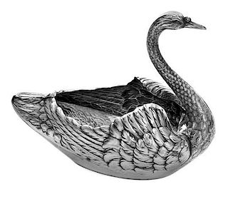 * An American Silver Bowl, Gorham Mfg. Co., Providence, RI , in the form of a swan.