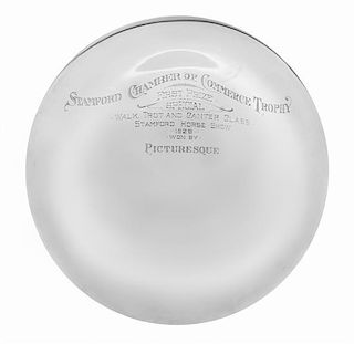 An American Silver Presentation Bowl, Gorham Mfg. Co., Providence, RI, 1929, the interior with the engraved inscription Stamford
