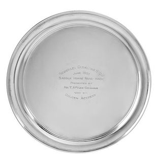 An American Silver Presentation Plate, , centered with the engraved inscription Sewickley Gymkhana Show/ June 1933/ Saddle Horse