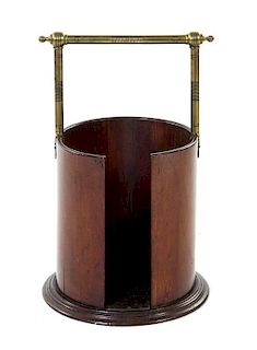 An English Brass Mounted Mahogany Plate Bucket Height 22 7/8 inches.