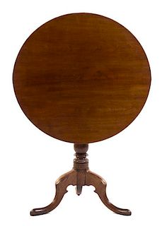 An English Mahogany and Elm Tilt-Top Tea Table Height 29 1/4 inches.