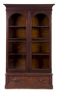 * A Victorian Walnut Bookcase Height 78 3/4 x width 48 x depth 18 1/2 inches.