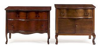 An Associated Pair of Victorian Mahogany Cabinets Height of first 26 1/4 x width 33 x depth 21 1/2 inches.
