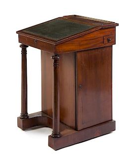An English Mahogany Davenport Desk Height 33 x width 22 x depth 22 1/4 inches.