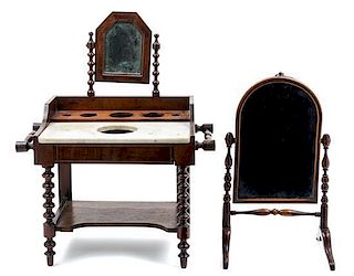 Two Victorian Style Diminutive Furniture Articles Height 16 3/4 inches.