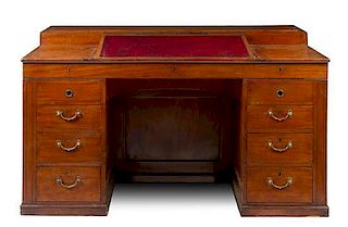 An English Mahogany Adjustable 'Patent' Desk Height 32 3/4 x width 58 1/4 x depth 35 5/8 inches.