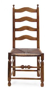 An American Ladder Back Side Chair Height 39 1/4 inches.