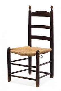 An American Ladder Back Side Chair Height 35 1/4 inches.