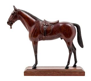 * A Carved Wood Figure of a Horse Height 11 1/2 inches.