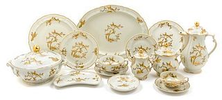 A French Porcelain Commemorative Partial Dinner and Dessert Service Length of serving platter 15 inches.