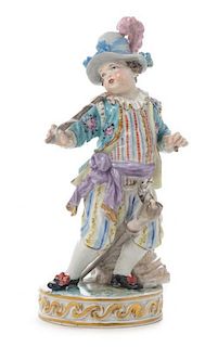 * A Meissen Porcelain Figure Height 6 3/4 inches.