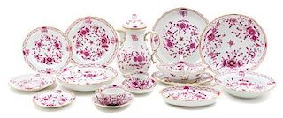 A Meissen Porcelain Dinner Service Length of oval serving platter 18 1/4 inches.