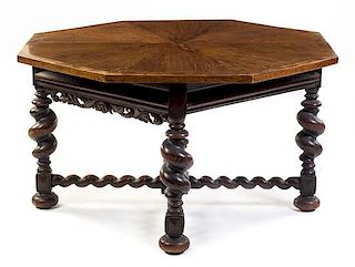 A German Baroque Style Gateleg Table Height 31 1/2 x width 54 x depth 28 inches (closed).