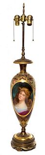 * A Royal Vienna Porcelain Urn Height of urn 24 1/2 inches.