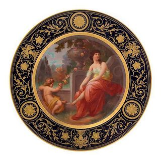 * A Royal Vienna Porcelain Cabinet Plate Diameter 9 7/8 inches.