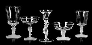 A Continental Frosted Glass Stemware Service Height of first 6 1/2 inches.