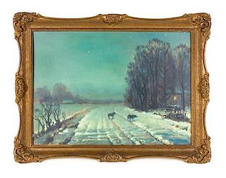 Wiktor Korecki, (Polish, 1890-1980), Winter Landscape