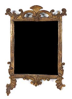 * A Continental Giltwood Mirror Height 28 x width 43 x depth 23 inches.