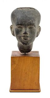 * An Egyptian Stone Head of a Woman Height 4 inches.