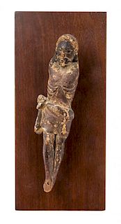 * A Continental Painted Wood Figure of Christ Height 8 1/2 inches.