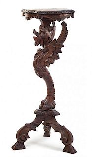 * A Venetian Carved Figural Pedestal Height 37 inches.
