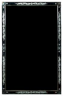 A Venetian Glass Mirror Height 39 1/2 x width 25 inches.