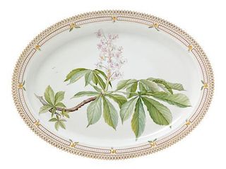 * A Royal Copenhagen Flora Danica Porcelain Serving Tray Width 20 1/2 inches.