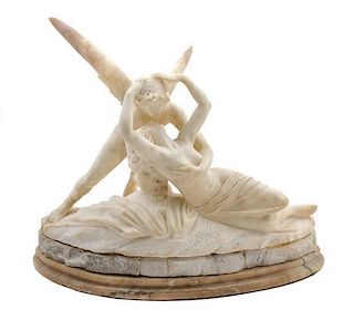 An Italian Marble Figural Group Height 15 1/2 inches.
