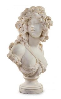 A Continental Marble Bust Height 27 inches.