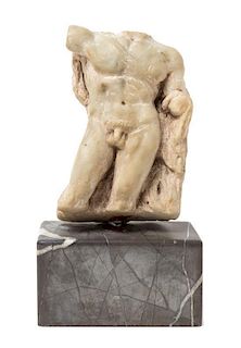 * An Italian Marble Torso of a Man Height 9 inches.
